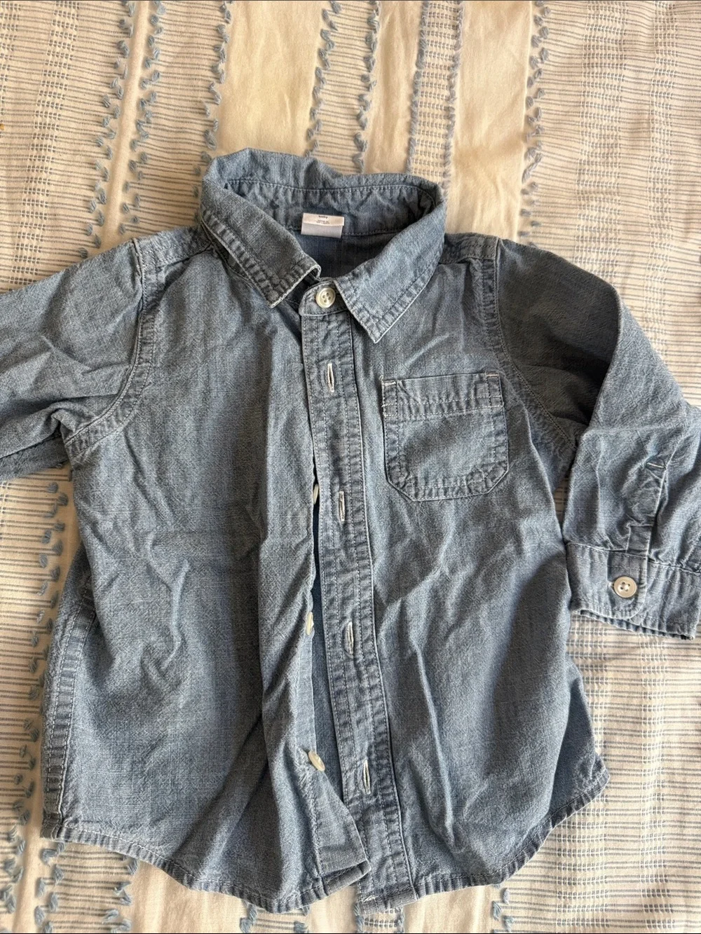 GAP Light Blue Kids Denim Button-Down Shirt